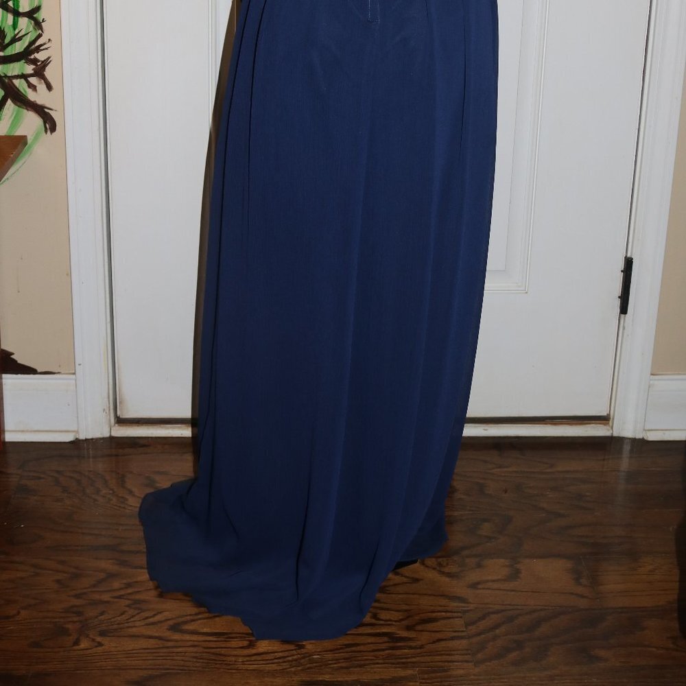 David's Bridal formal gown size 10 strapless navy blue - Picture 12 of 12
